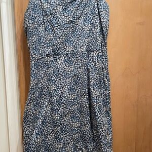 Abercrombie & Fitch Strapless Blue Floral Dress